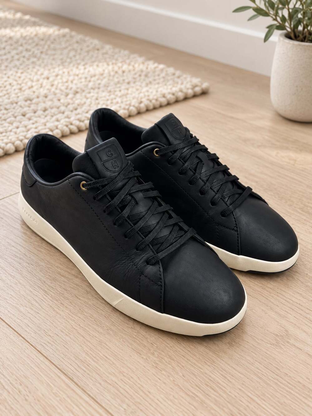 Cole Haan GrandPro Tennis Sneakers Men’s 9 M Black Leather C26534 Low Top
